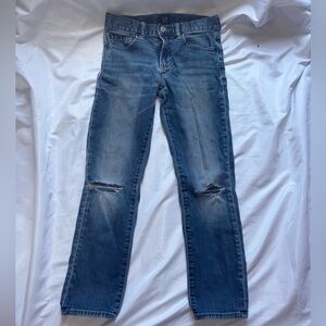 GAP Boys Regular Slim Fit Blue Jeans, Kids Jeans, Demin Pants, Destress Pants